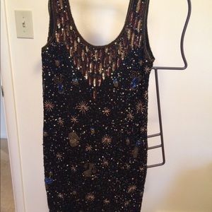 Beaded & Sequined Black Cocktail/Evening Dress 12